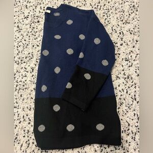 Madewell black and blue polka-dot sweater.